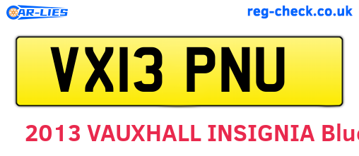 VX13PNU are the vehicle registration plates.