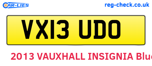 VX13UDO are the vehicle registration plates.