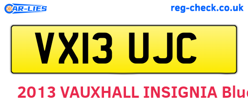 VX13UJC are the vehicle registration plates.