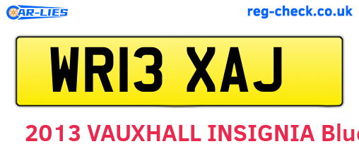 WR13XAJ are the vehicle registration plates.