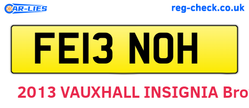 FE13NOH are the vehicle registration plates.