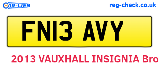 FN13AVY are the vehicle registration plates.