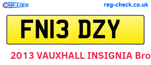 FN13DZY are the vehicle registration plates.