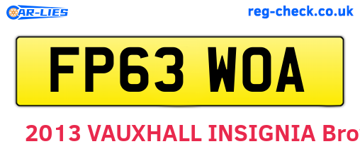 FP63WOA are the vehicle registration plates.