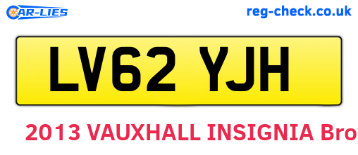 LV62YJH are the vehicle registration plates.