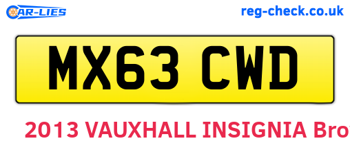 MX63CWD are the vehicle registration plates.