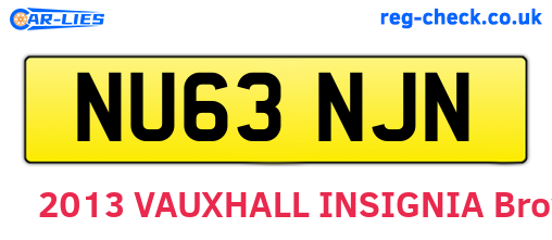 NU63NJN are the vehicle registration plates.
