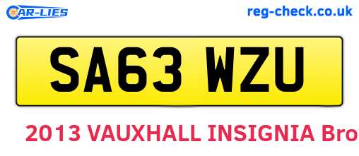 SA63WZU are the vehicle registration plates.