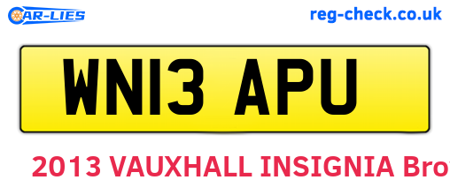 WN13APU are the vehicle registration plates.
