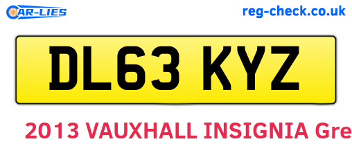 DL63KYZ are the vehicle registration plates.