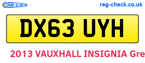 DX63UYH are the vehicle registration plates.