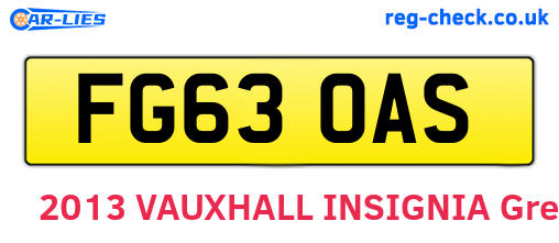 FG63OAS are the vehicle registration plates.