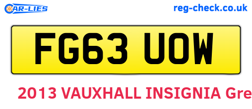 FG63UOW are the vehicle registration plates.
