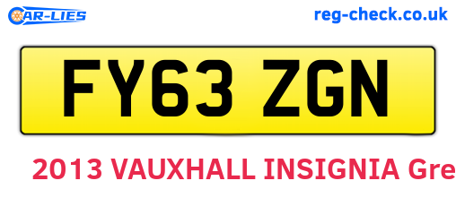 FY63ZGN are the vehicle registration plates.