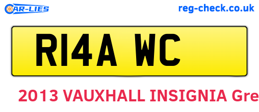 R14AWC are the vehicle registration plates.