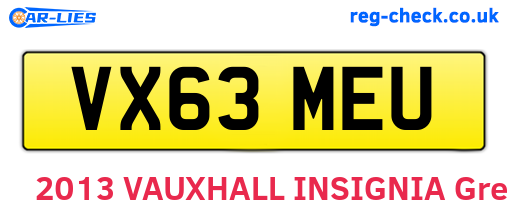 VX63MEU are the vehicle registration plates.