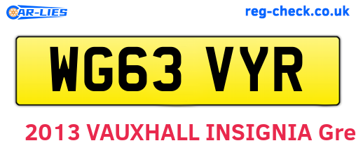 WG63VYR are the vehicle registration plates.