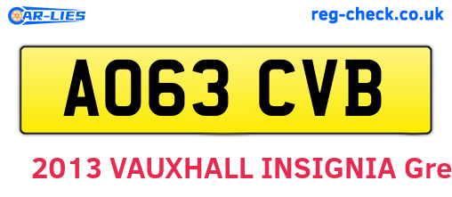 AO63CVB are the vehicle registration plates.