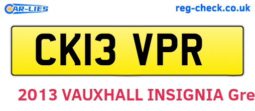 CK13VPR are the vehicle registration plates.