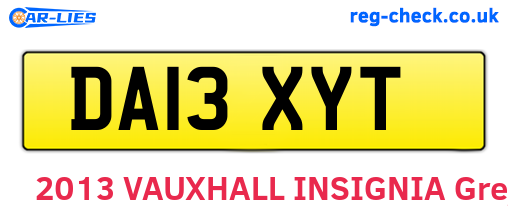 DA13XYT are the vehicle registration plates.