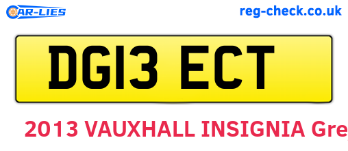 DG13ECT are the vehicle registration plates.