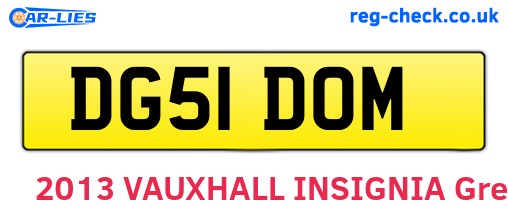 DG51DOM are the vehicle registration plates.