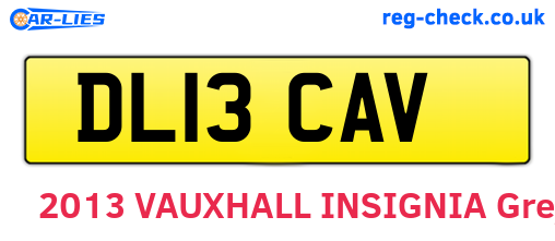 DL13CAV are the vehicle registration plates.