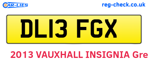 DL13FGX are the vehicle registration plates.