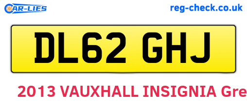 DL62GHJ are the vehicle registration plates.