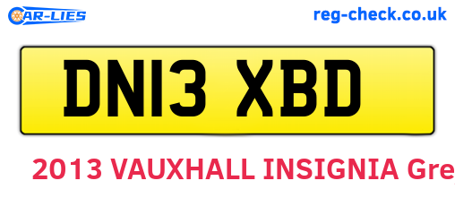 DN13XBD are the vehicle registration plates.