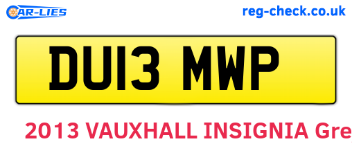 DU13MWP are the vehicle registration plates.