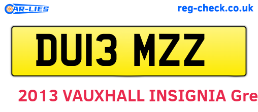 DU13MZZ are the vehicle registration plates.