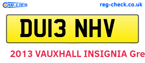 DU13NHV are the vehicle registration plates.
