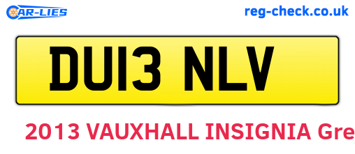 DU13NLV are the vehicle registration plates.