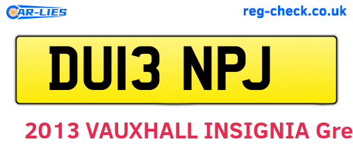 DU13NPJ are the vehicle registration plates.