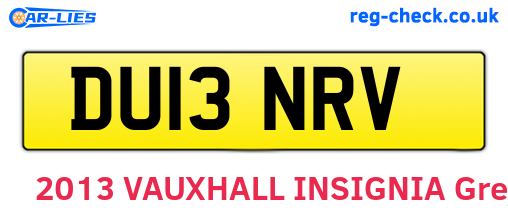 DU13NRV are the vehicle registration plates.