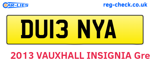 DU13NYA are the vehicle registration plates.