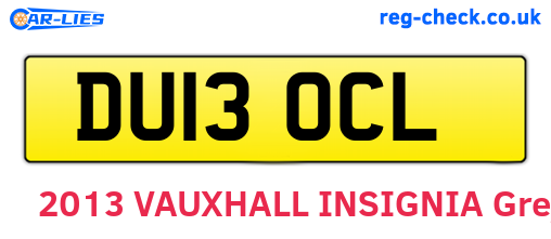 DU13OCL are the vehicle registration plates.