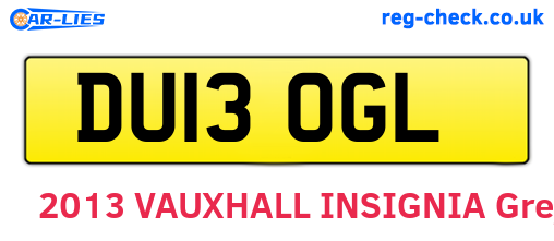 DU13OGL are the vehicle registration plates.