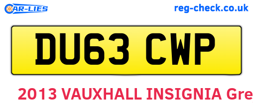 DU63CWP are the vehicle registration plates.