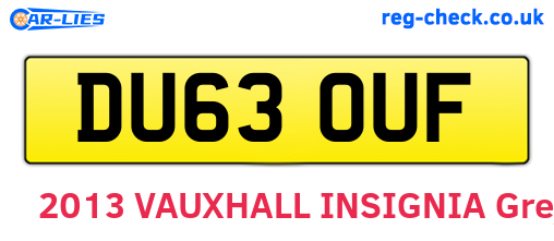 DU63OUF are the vehicle registration plates.