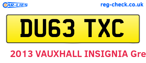 DU63TXC are the vehicle registration plates.