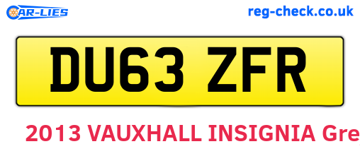 DU63ZFR are the vehicle registration plates.
