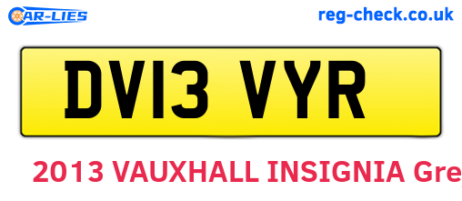 DV13VYR are the vehicle registration plates.