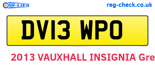 DV13WPO are the vehicle registration plates.