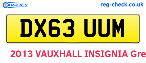DX63UUM are the vehicle registration plates.