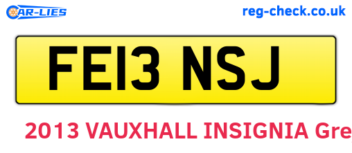 FE13NSJ are the vehicle registration plates.