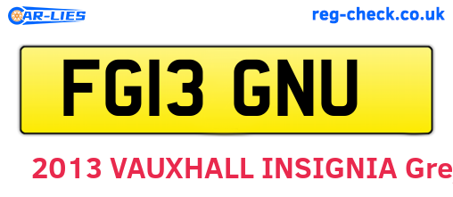 FG13GNU are the vehicle registration plates.