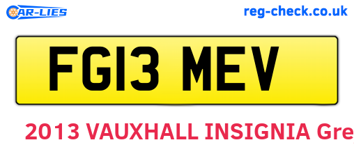 FG13MEV are the vehicle registration plates.