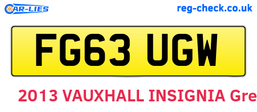 FG63UGW are the vehicle registration plates.